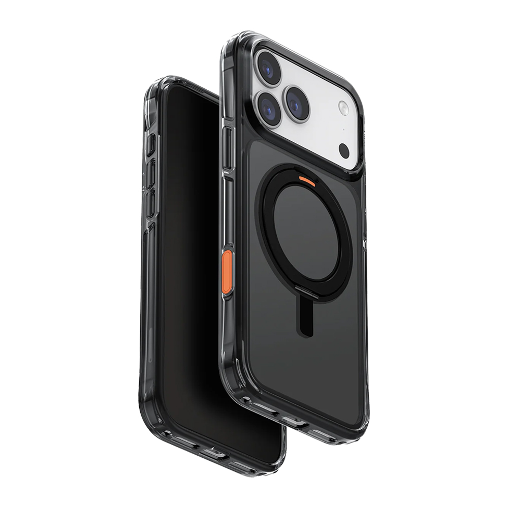 Uniq Case for iPhone 17 Pro Max (2025) 6.9 Hibrid Swivix with 360 Rotating Kickstand, Carbon Black