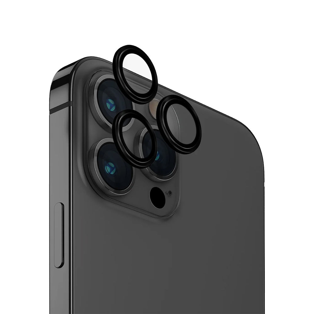 Uniq Optix Camera de aluminiu Protector Lens pentru iPhone 15 Pro Max, negru