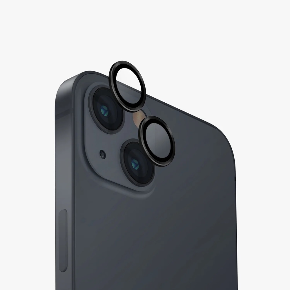 Uniq Optix Camera de aluminiu Protector pentru iPhone 15/15 Plus/14, Negru