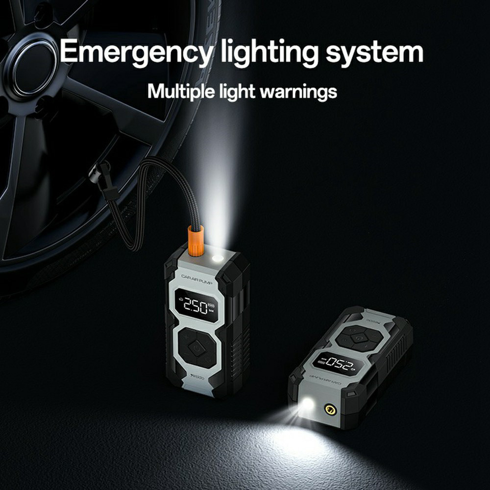 Yesido air pump multifunction 22 cylinders, 2 mins from 2.0 to 2.5 bar vc12, black  Thumbnail 2