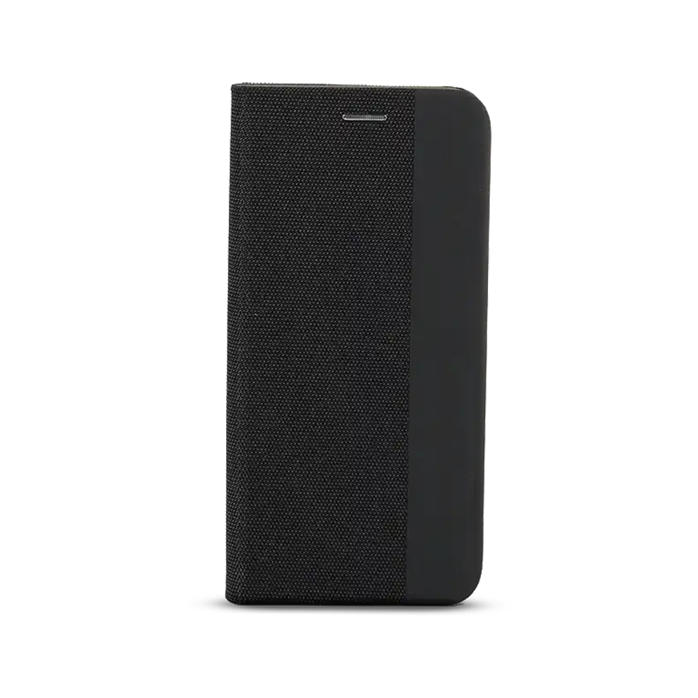 Husă WOO Shell Flip Nylon pentru OPPO Reno 12 F 4G / OPPO Reno 12 FS 4G, neagră
