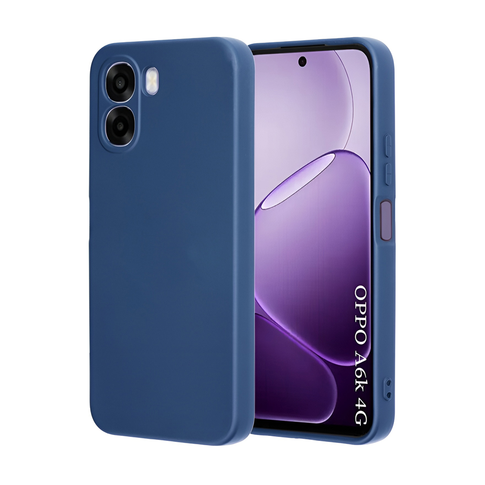 Husă WOO Liquid Silicone pentru OPPO A6k 4G, albastră