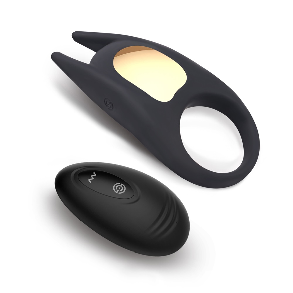 WINYI Lucas II Cock Rings + Remote Control IPX5 10 Mode Vibration, Negru